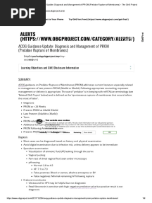 ACOG Guidance Update - Diagnosis and Management of PROM (Prelabor Rupture of Membranes) - The ObG Project