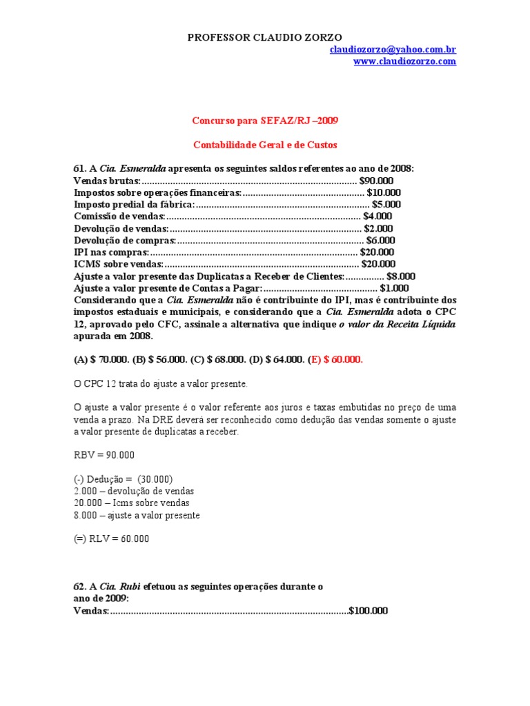 Icms RJ 2009 | PDF | Impostos | Depreciação