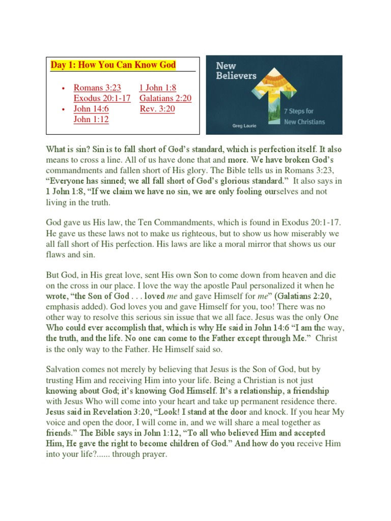 New Believer Bible Plan | PDF | Jesus | Prayer