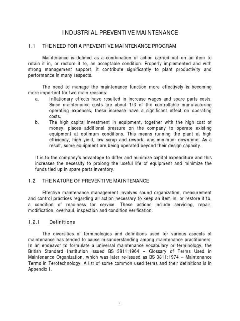 Industrial Preventive Maintenance Guide | PDF