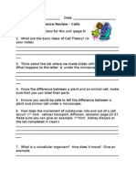 Grade 8 Cells Review