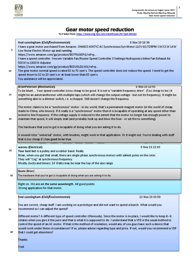 Gear Motor Speed Reduction | PDF | Electric Motor | Electricity