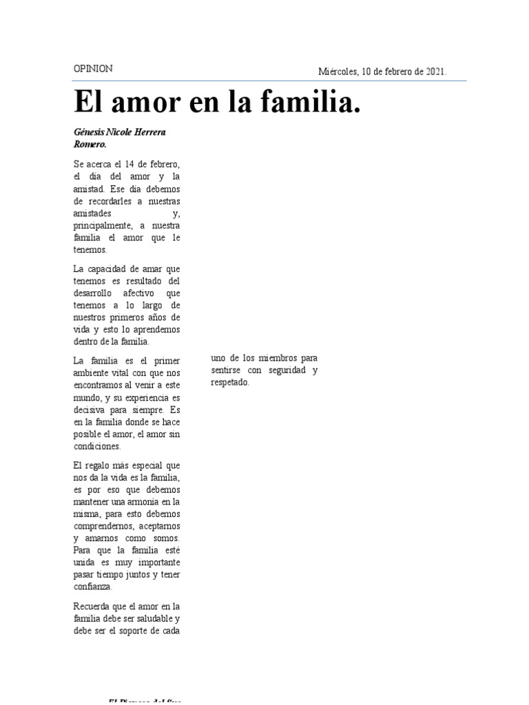 El amor en la familia es eterno | PDF | Salud y bienestar