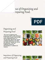 Importance of Organizing and Preparing Food - Group 1 Cookery