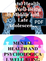 7TH Mental Health and Well-Being and Middle Adolesces