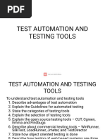 Test Automation and Testing Tools