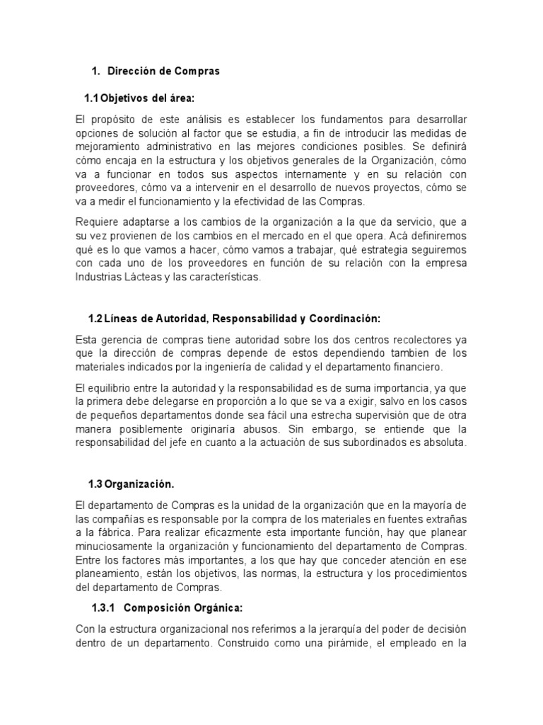 Estructura y Funciones de Compras e Industria | PDF | Calidad ...
