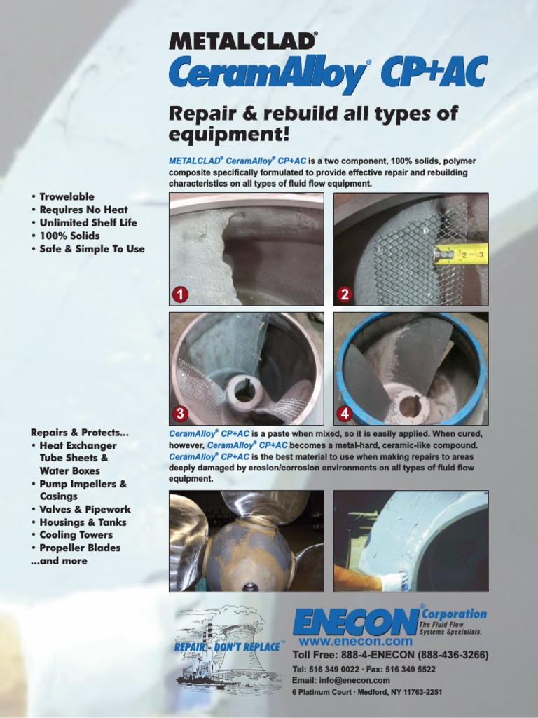 Metalclad Ceramalloy Cp Ac: Toll Free: 888 4 ENECON (888 436 3266