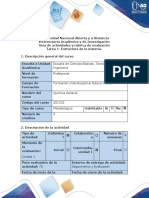 Guía de actividades y rúbrica de evaluación - Tarea 1 - Estructura de la materia