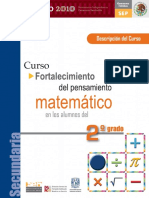 02 Fortalecimiento Pensamiento Matemático Secundaria 2 Descripción