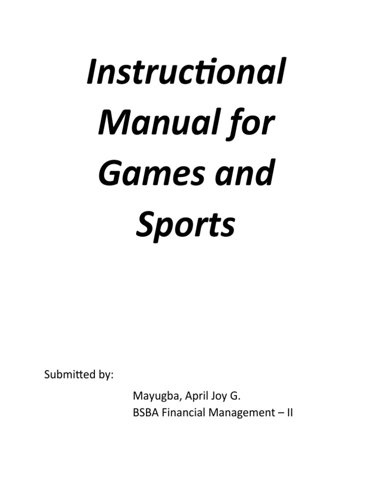 Instructional Manual For Games and Sports | PDF | Sports