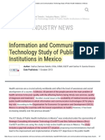 Information and Communications Technology Study of Public Health Institutions in Mexico