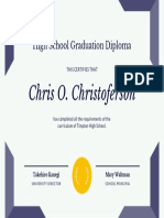 Purple Seal High School Diploma Certificate