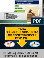 Diapositiva Grupo 05 Consecuencias de La No Contestacion y Rebeldia