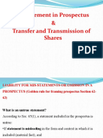 Misstatement and Transfer of Shares