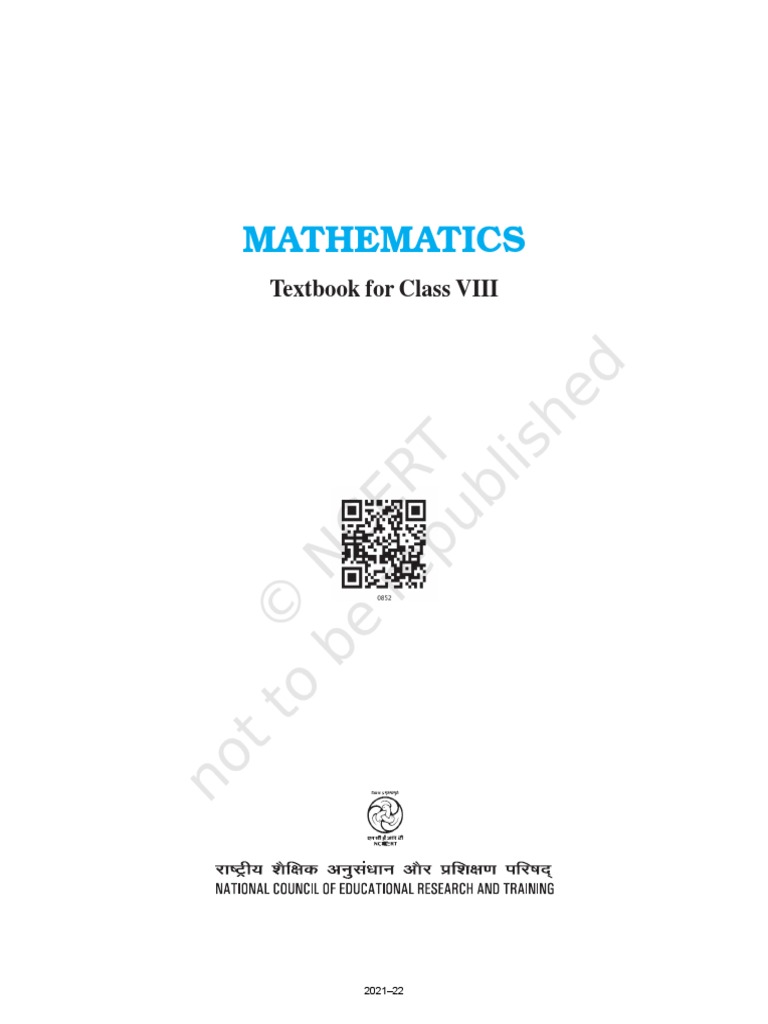 Ncert Maths 8 | PDF | Integer | Equations