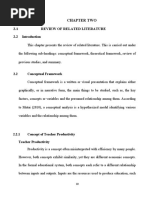 2.1 Review of Related Literature 2.2: Chapter Two