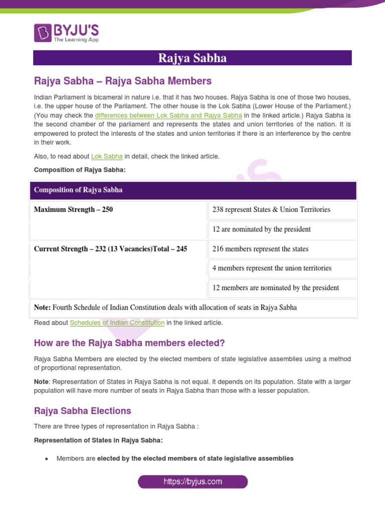 Rajya Sabha - Rajya Sabha Members | PDF | Government | Public Law