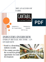Report Analysis of Cantabil: Submitted To: Submitted By: Mr. Vasant Kothari Shubhda MFT 2 Sem