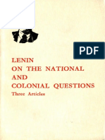 Lenin On The National AND Colonial Questions: Three Articles