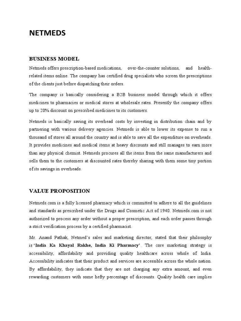 What Is Netmeds Business Model? – ECGZCE