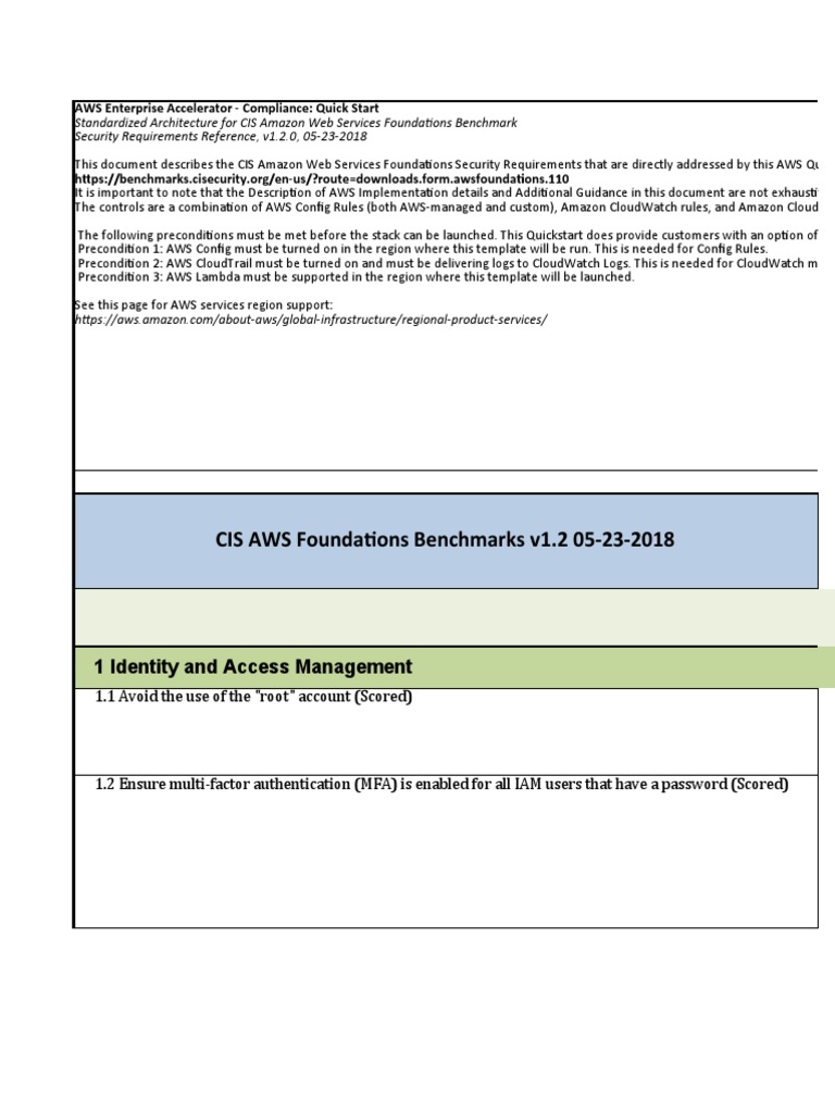 AWS CIS Foundations Benchmark v1.2 | PDF | Superuser | Password