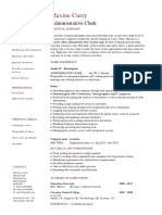 Administrative Clerk Resume Template