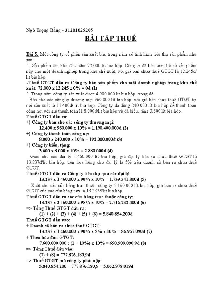 Bt Thuế Gtgt | PDF
