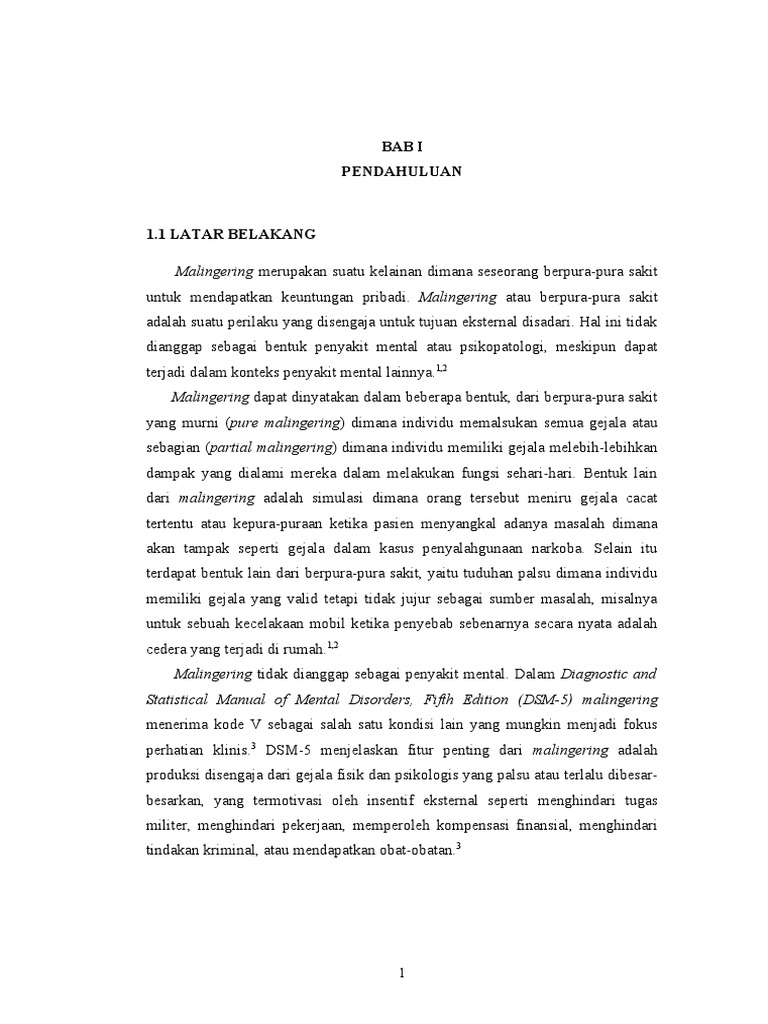 Malingering pdf