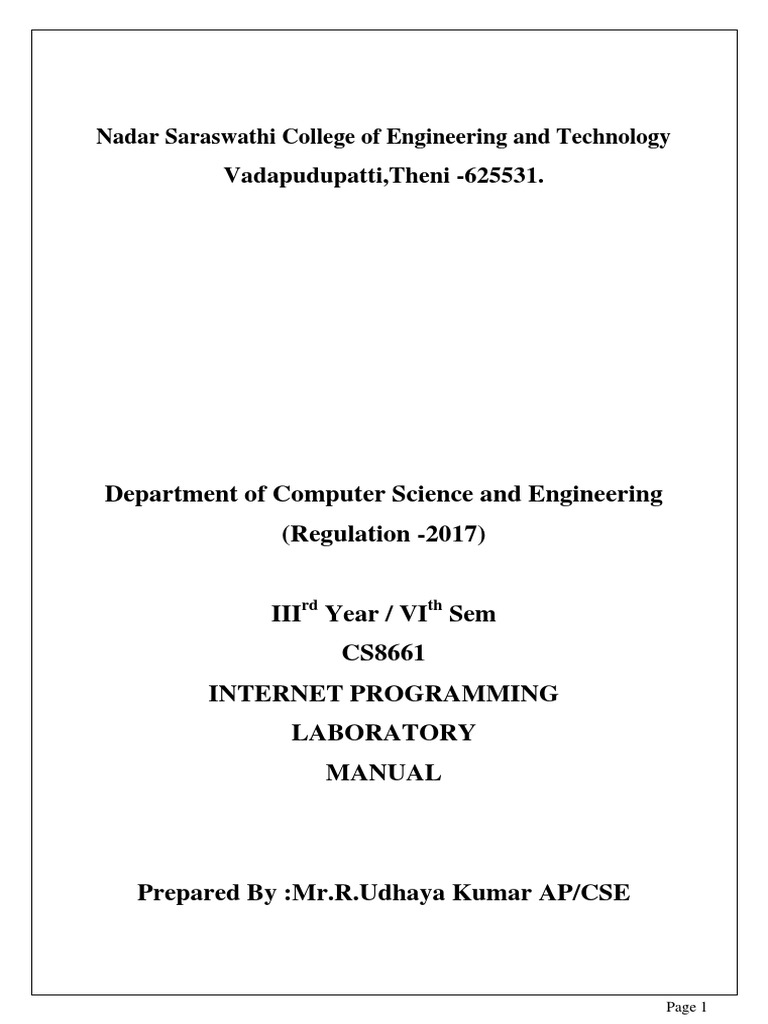 Ip Lab Manual Removed PDF World Wide  & 