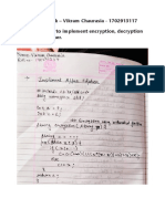 Internal Lab Work - Vikram Chaurasia - 1702913117 Write A Program To Implement Encryption, Decryption Using Affine Cipher