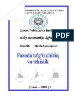 Fazoda Yugri Chiziq Va Tekislik