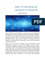 Advantages of Accelerating Cloud Migration in Financial Services