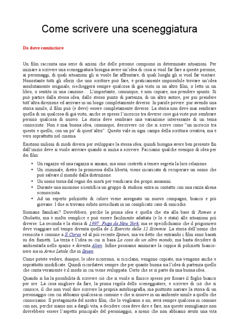 Come Fare Una Relazione Di Un Film