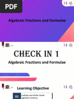 Grade - 8 - Mathematics - Week04 - Algebraic Fractions and Formulae - Check in 4