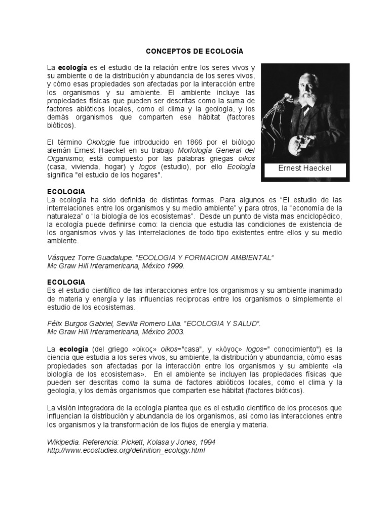 Conceptos Fundamentales de Ecología | PDF | Ecología | Organismos