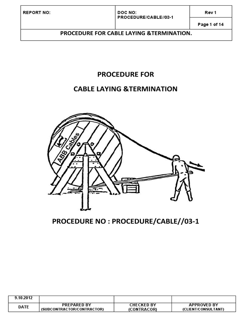 Procedure For Cable Laying 03 PDF General Contractor