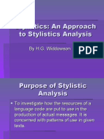 Stylistics: An Approach To Stylistics Analysis