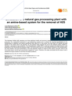 Simulation of A Natural Gas Processing Plant With An Amine-Based System For The Removal of h2S