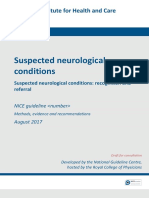 Suspected neurological condition