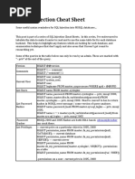 MSSQL Injection Cheat Sheet