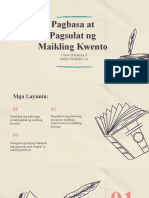 Pagbasa at Pagsulat NG Maikling Kwento: Oliver H Estareja JR Bsed-Filipino 3A