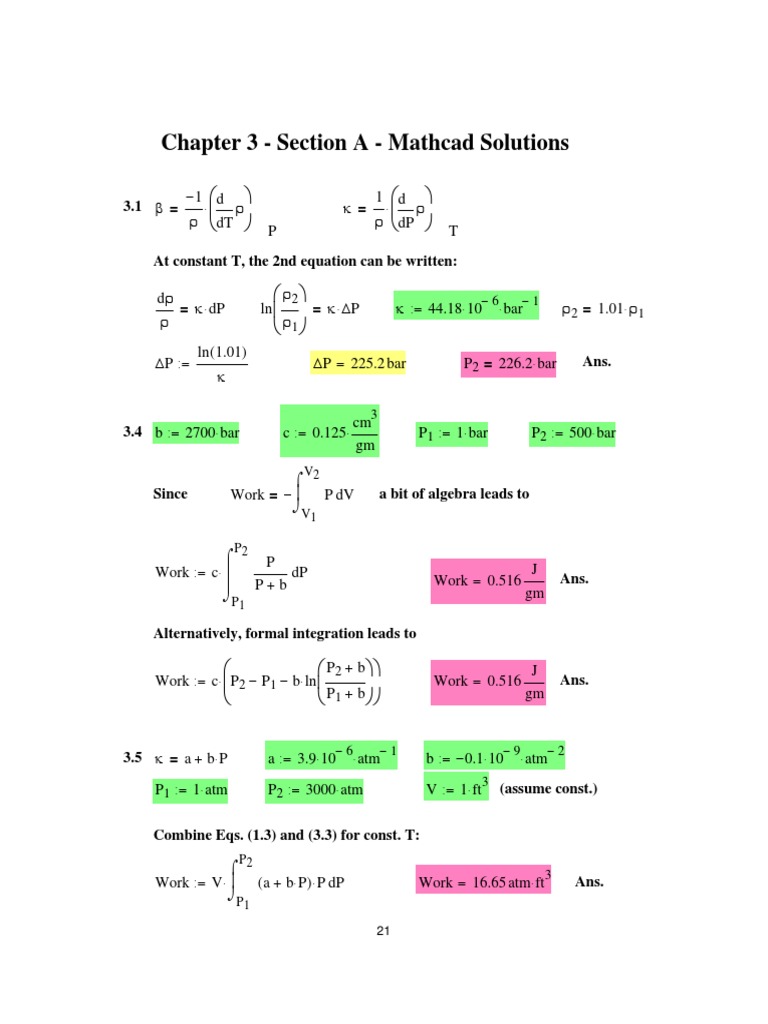 Chapter 3 - Section A - Mathcad Solutions | PDF
