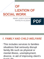 Areas of Specialization of Social Work