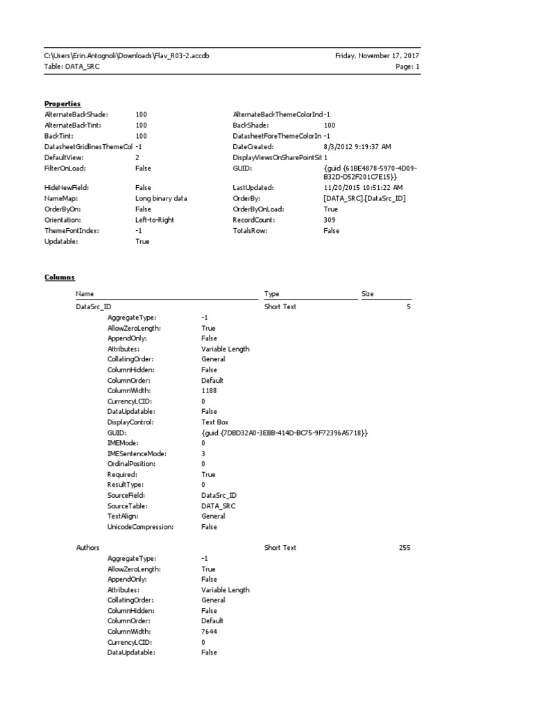 Data Source Table Properties Overview | PDF | Computer Programming ...