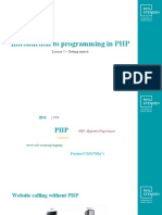 Introduction To Programming in PHP: Lecture 1 - Getting Started