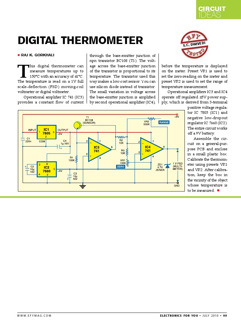 Digital Thermometer Circuit Diagram