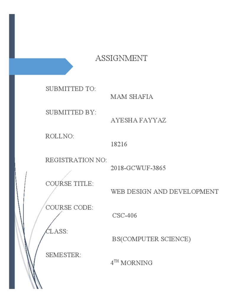Web Design Assignment: HTML & CSS Classes | PDF | World Wide Web ...