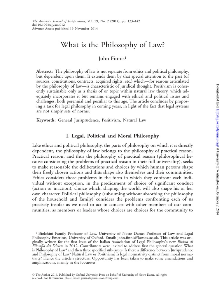 Jurisprudence Vs Law Basics PDF Jurisprudence Reason