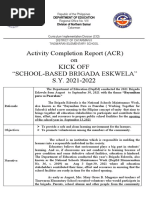 Activity Completion Report (ACR) On Kick Off "School-Based Brigada Eskwela" S.Y. 2021-2022